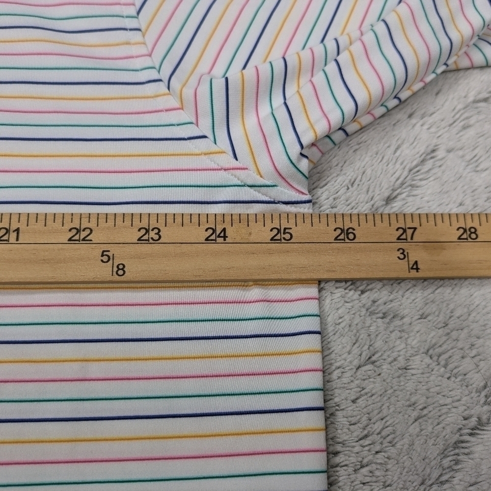 Turtleson Polo Shirt Men's XL White Dylan Stripe Multi Performance Golf Logo - Picture 5 of 7